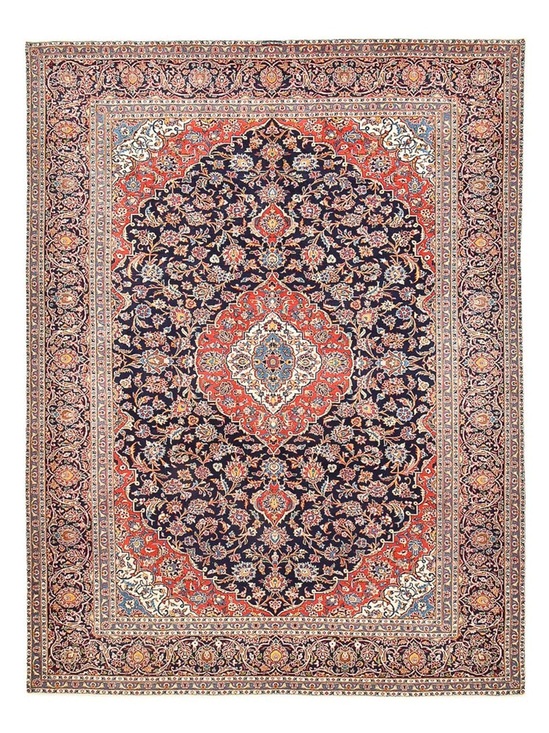 Alfombra persa - Keshan - 405 x 300 cm - azul oscuro