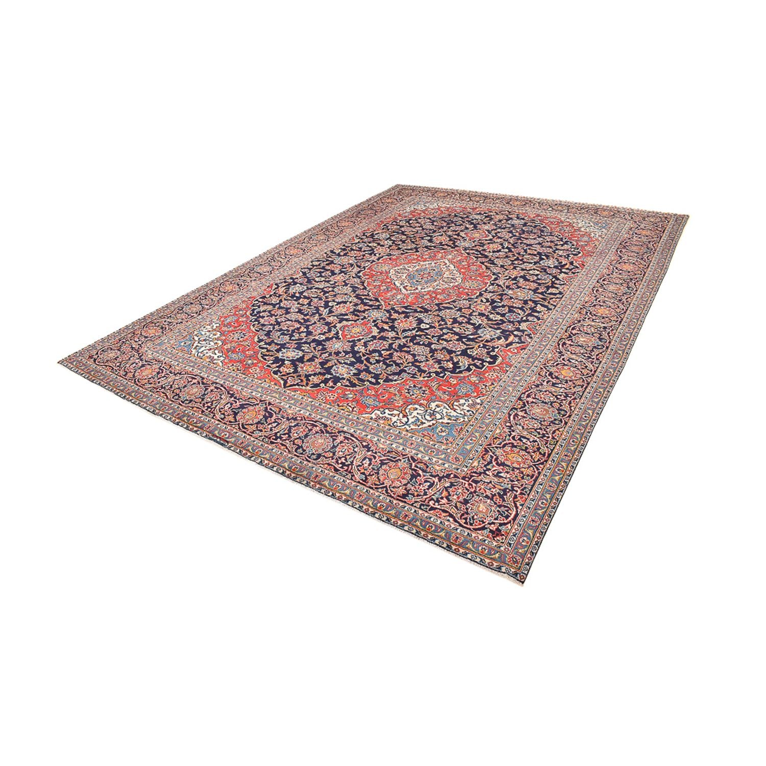 Alfombra persa - Keshan - 405 x 300 cm - azul oscuro