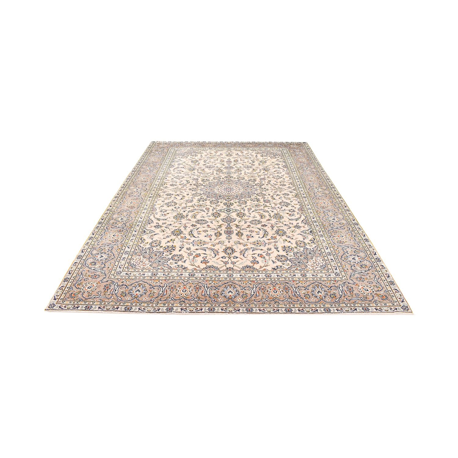 Alfombra persa - Keshan - 345 x 250 cm - beige claro