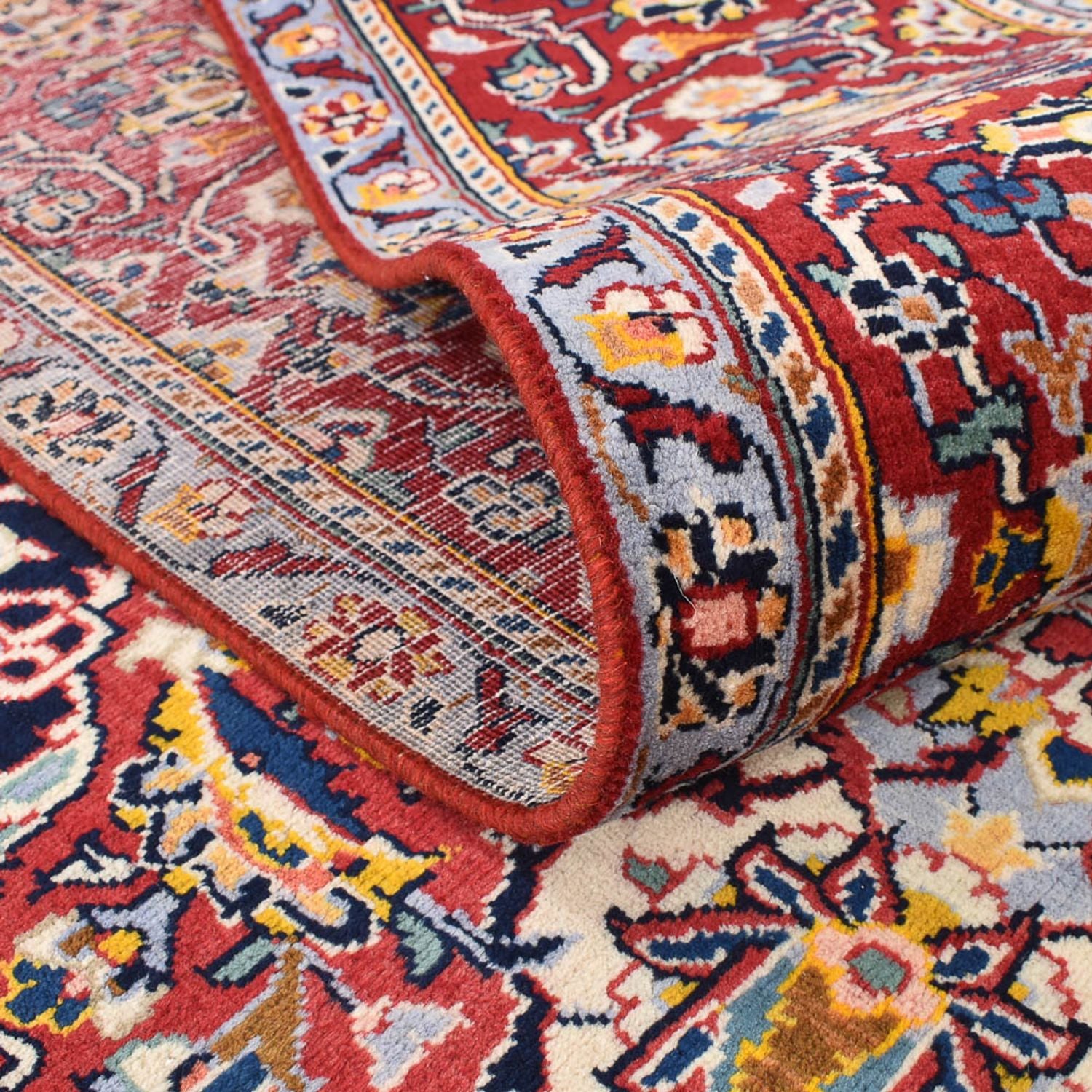 Alfombra persa - Keshan - 330 x 217 cm - azul oscuro