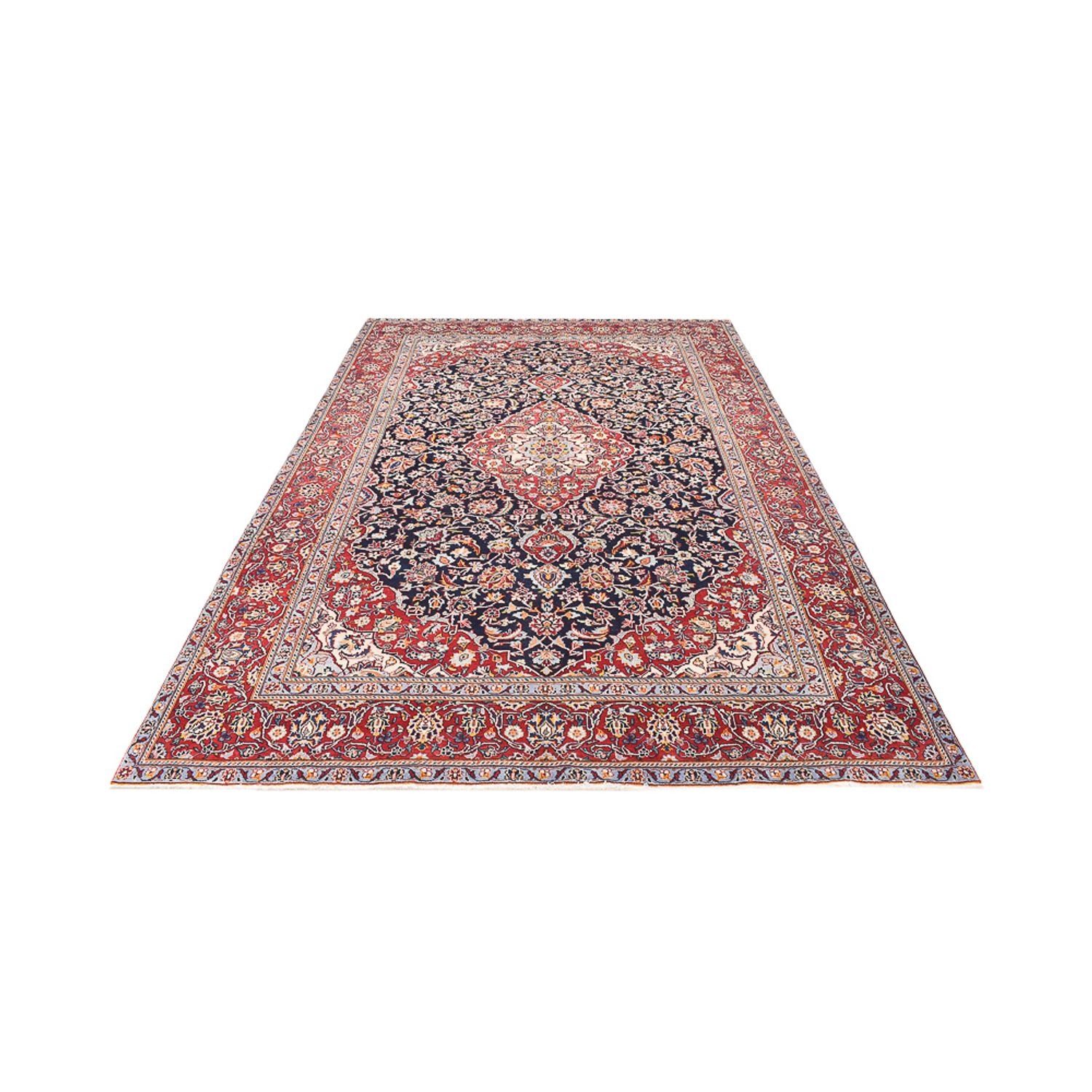 Alfombra persa - Keshan - 330 x 217 cm - azul oscuro