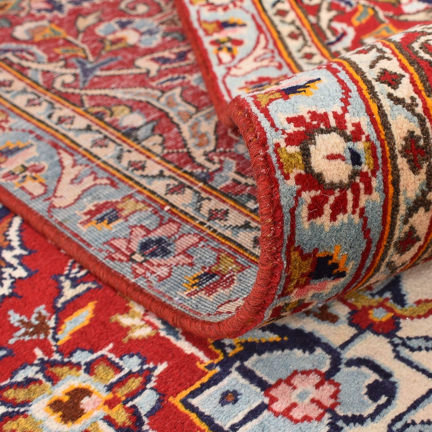 Alfombra persa - Keshan - 374 x 265 cm - azul oscuro