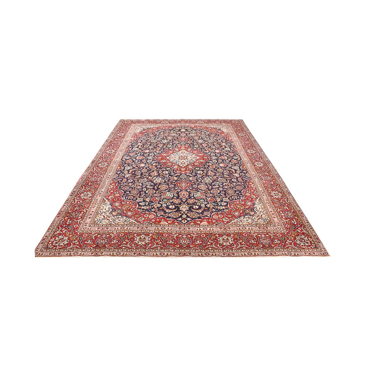 Alfombra persa - Keshan - 374 x 265 cm - azul oscuro