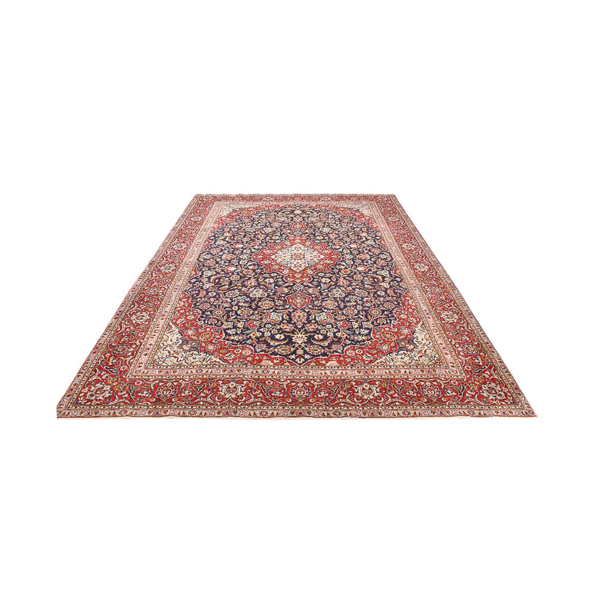 Alfombra persa - Keshan - 374 x 265 cm - azul oscuro