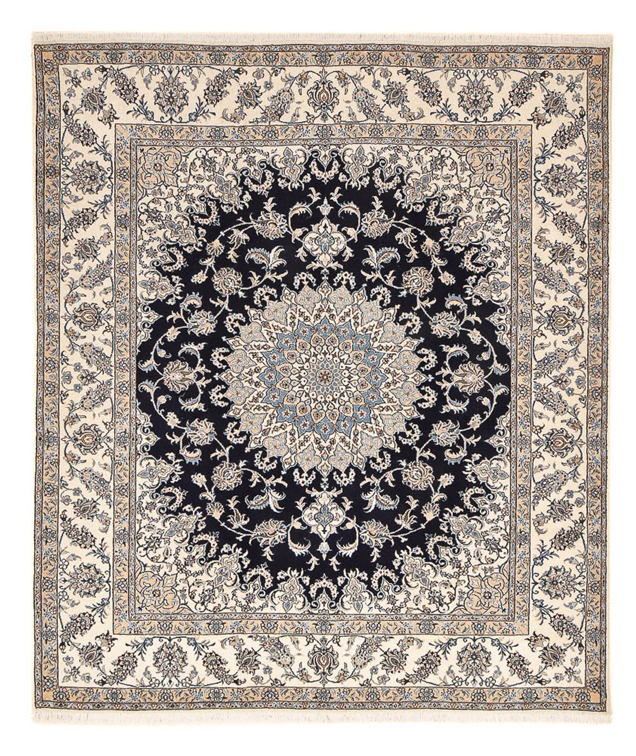 Alfombra persa - Nain - 292 x 243 cm - azul oscuro