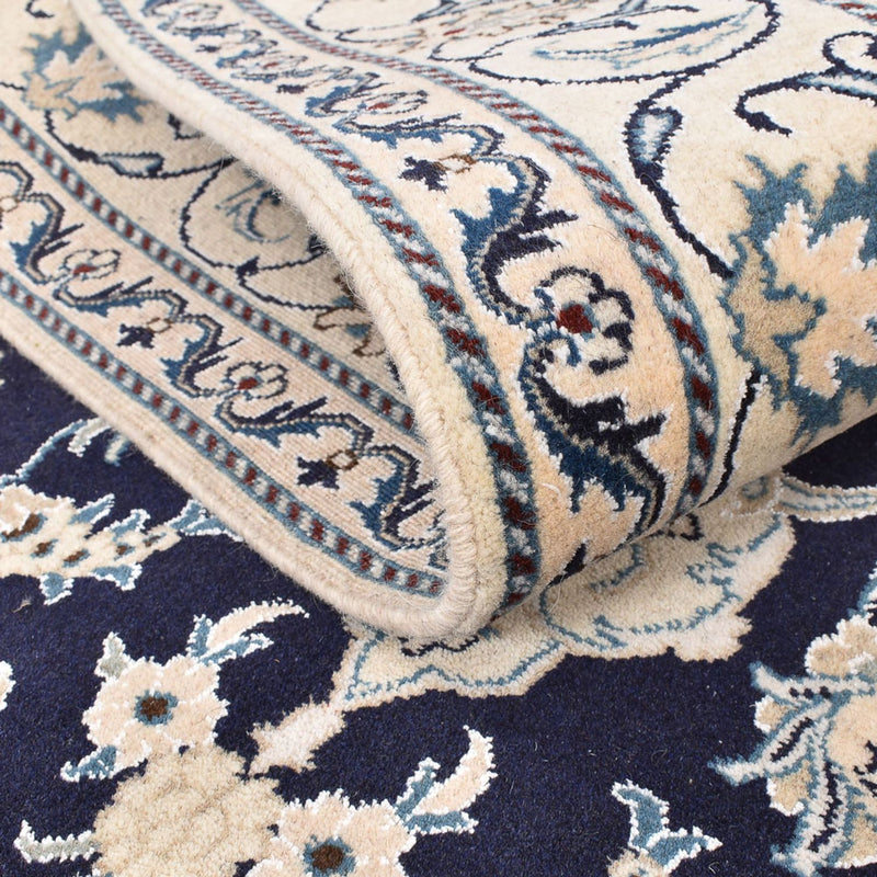 Alfombra persa - Nain - 200 x 149 cm - azul oscuro