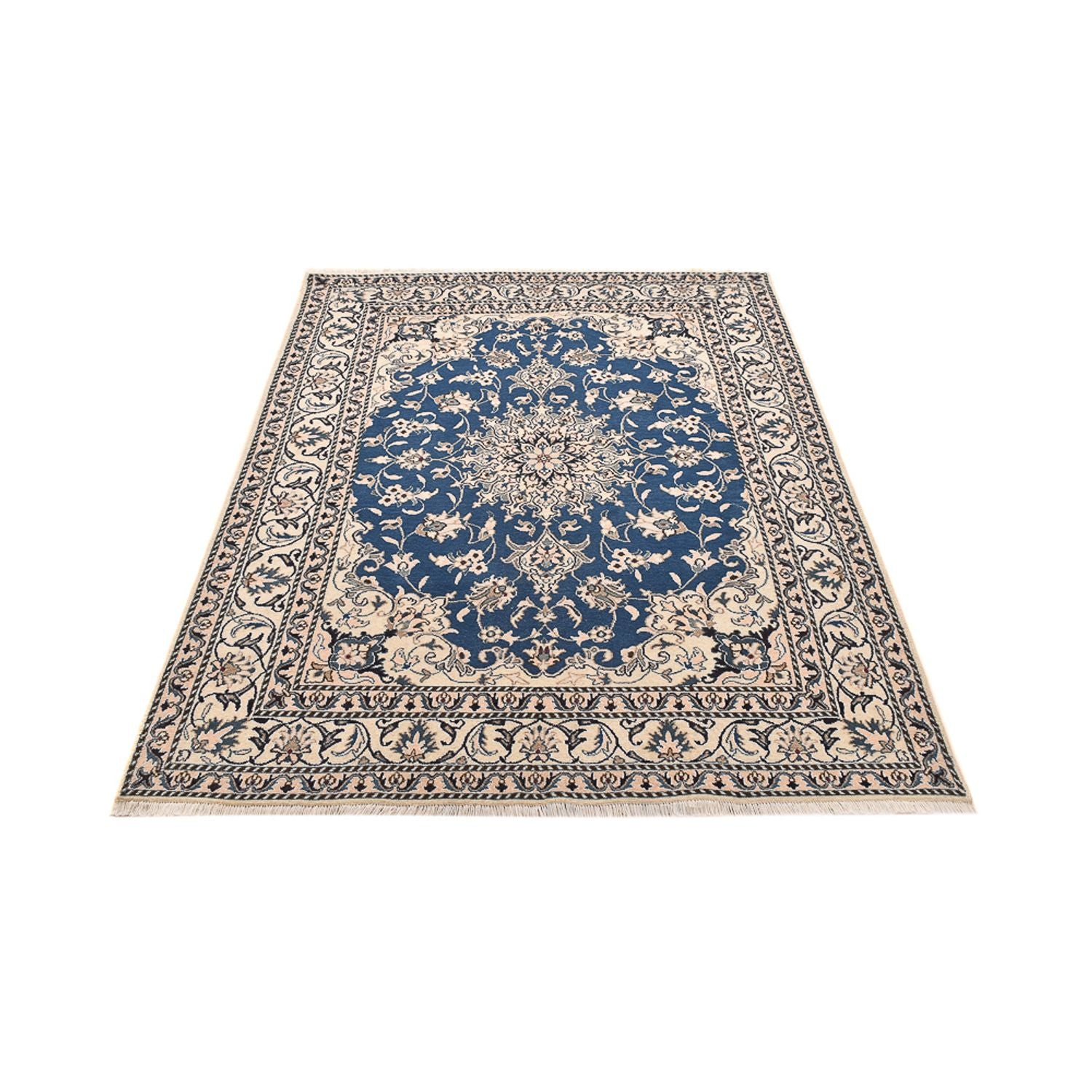 Alfombra persa - Nain - 205 x 150 cm - azul