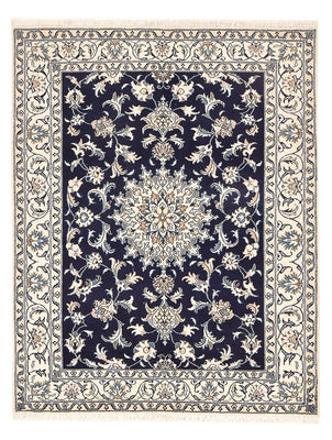 Alfombra persa - Nain - 194 x 146 cm - azul oscuro