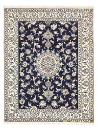 Alfombra persa - Nain - 194 x 146 cm - azul oscuro