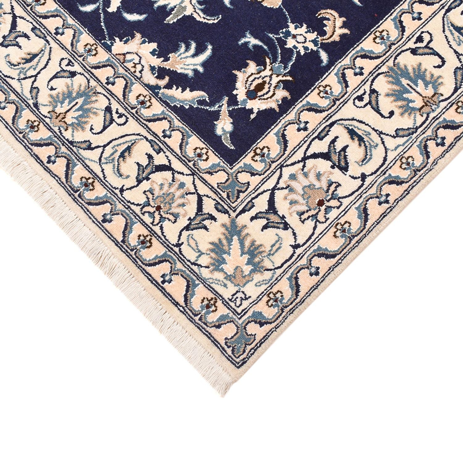 Alfombra persa - Nain - 194 x 146 cm - azul oscuro