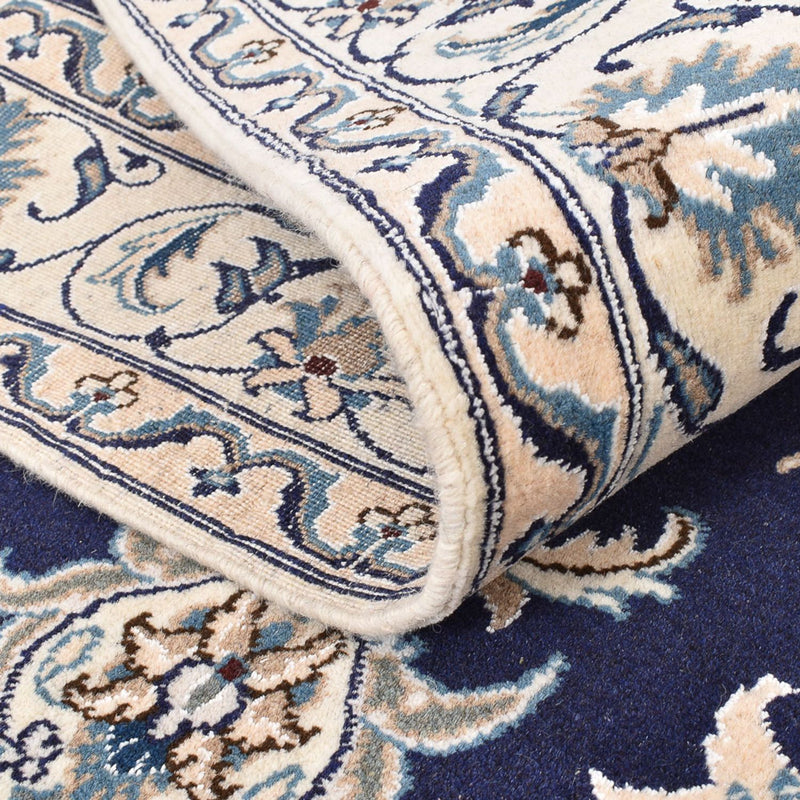 Alfombra persa - Nain - 194 x 146 cm - azul oscuro