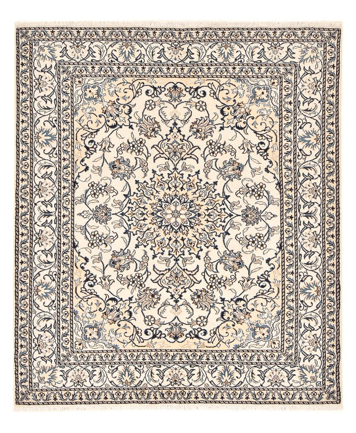Alfombra persa - Nain - 198 x 152 cm - beige claro