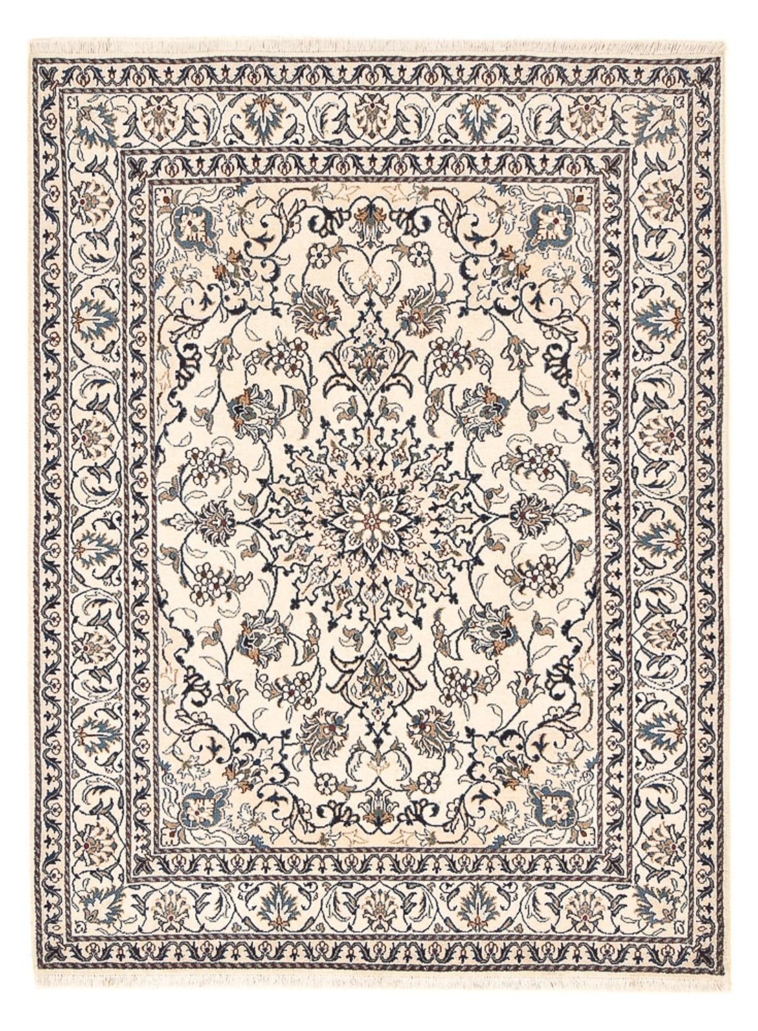 Alfombra persa - Nain - 197 x 147 cm - beige claro