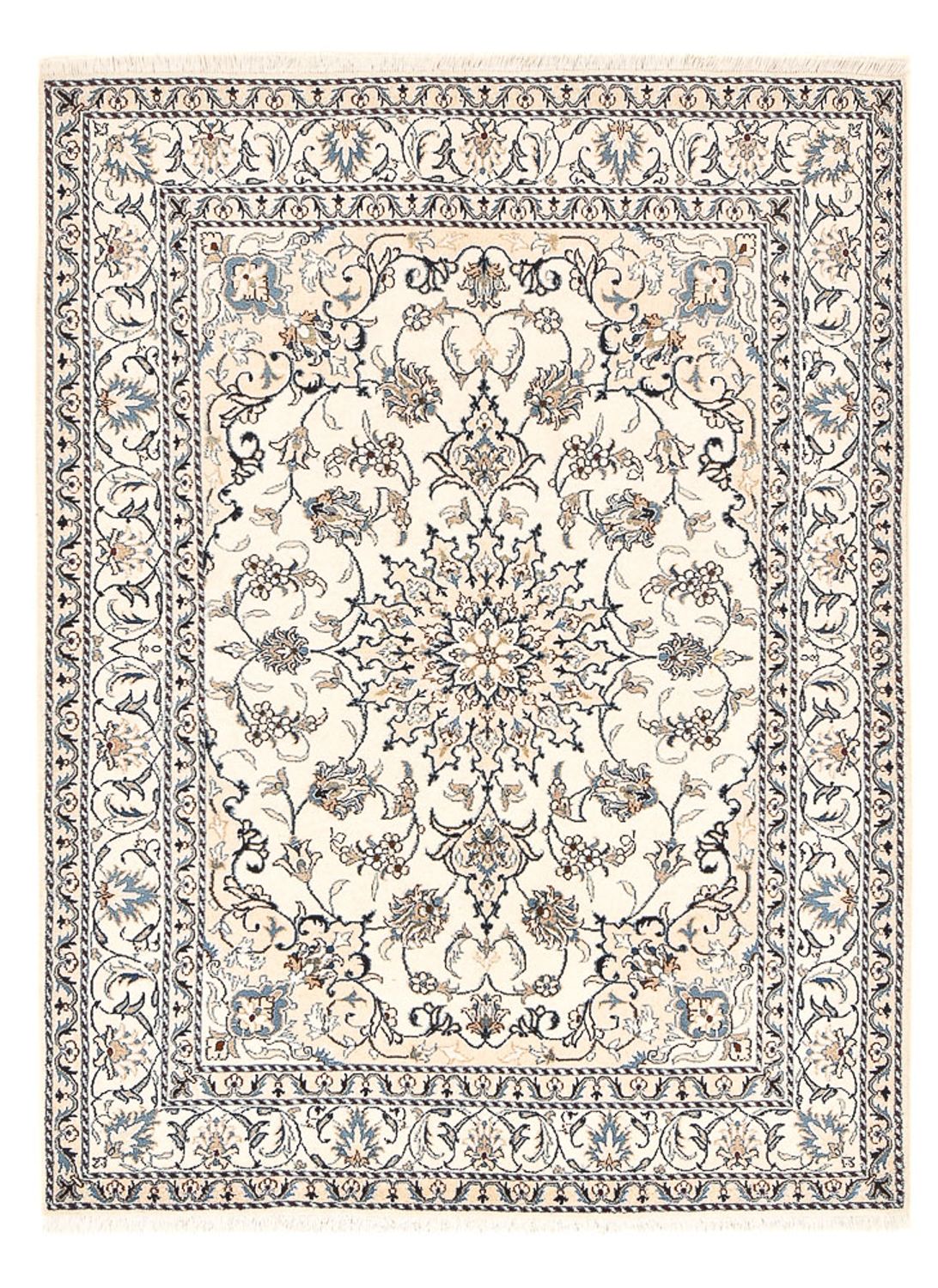 Alfombra persa - Nain - 209 x 146 cm - beige claro