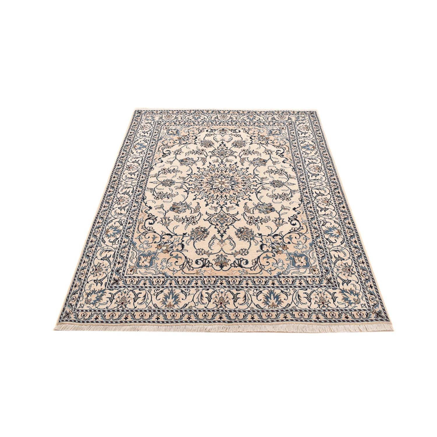 Alfombra persa - Nain - 209 x 146 cm - beige claro