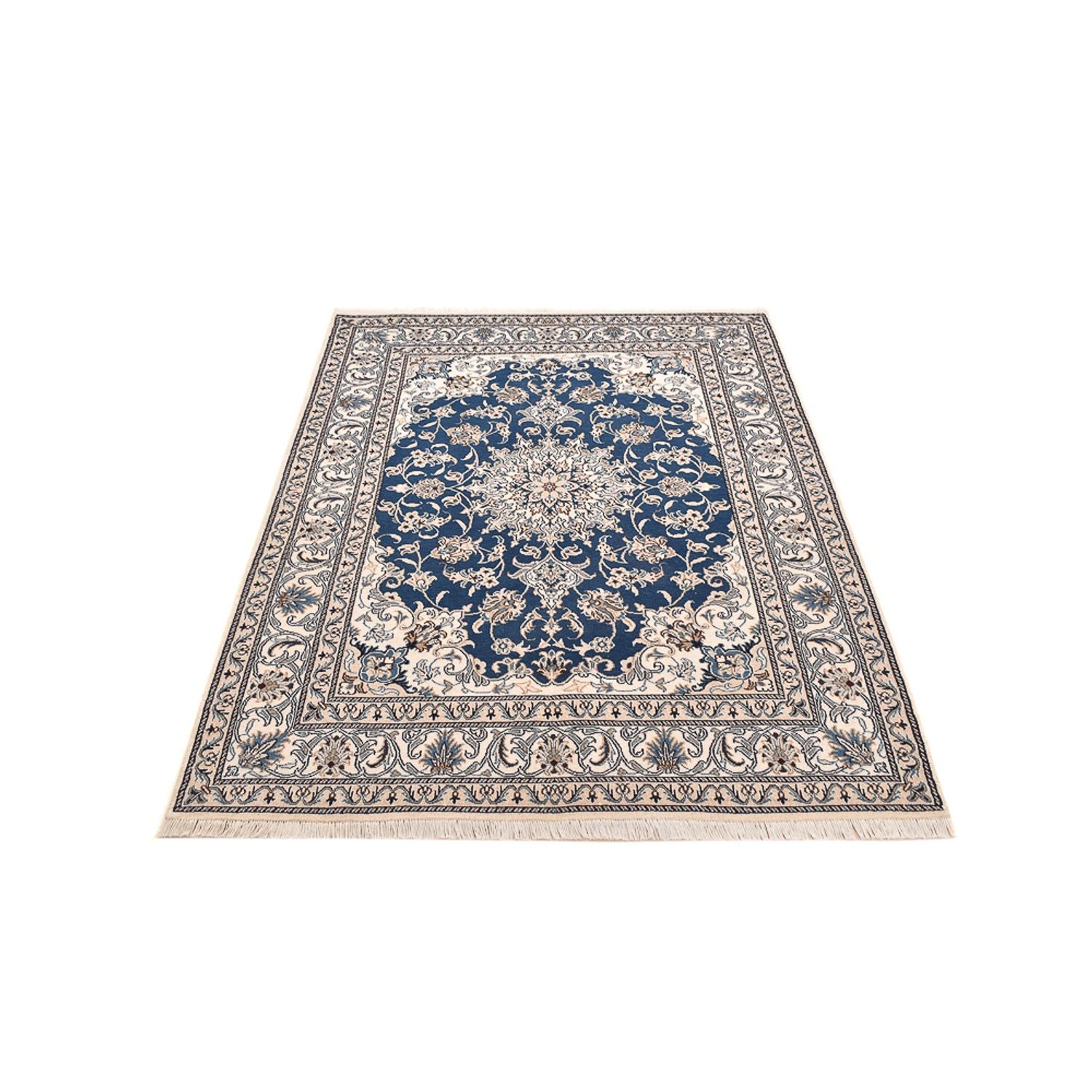 Alfombra persa - Nain - 200 x 146 cm - azul claro