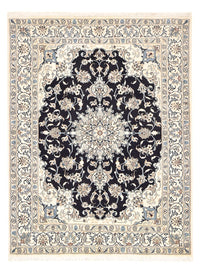Alfombra persa - Nain - 193 x 143 cm - azul oscuro
