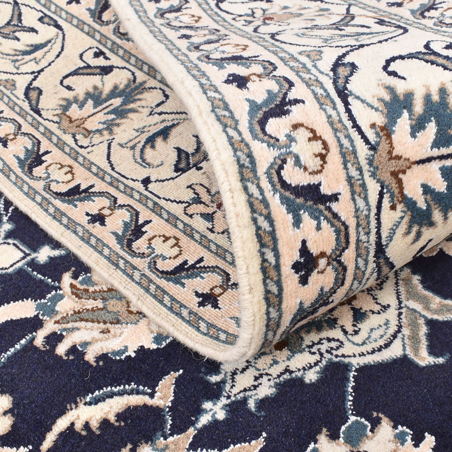 Alfombra persa - Nain - 207 x 149 cm - azul oscuro