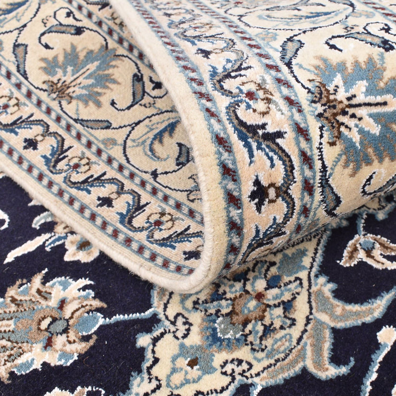 Alfombra persa - Nain - 203 x 150 cm - azul oscuro