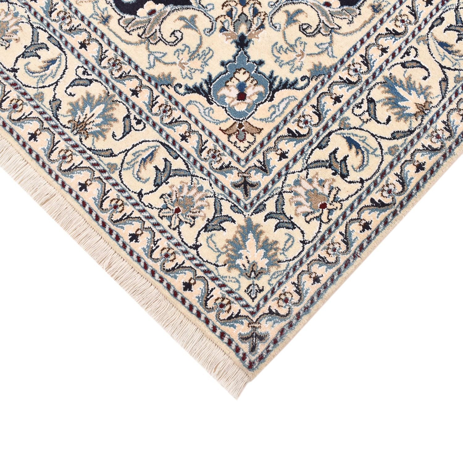 Alfombra persa - Nain - 203 x 150 cm - azul oscuro