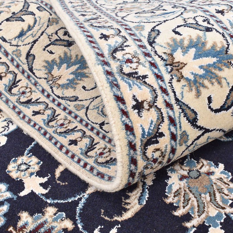 Alfombra persa - Nain - 203 x 150 cm - azul oscuro