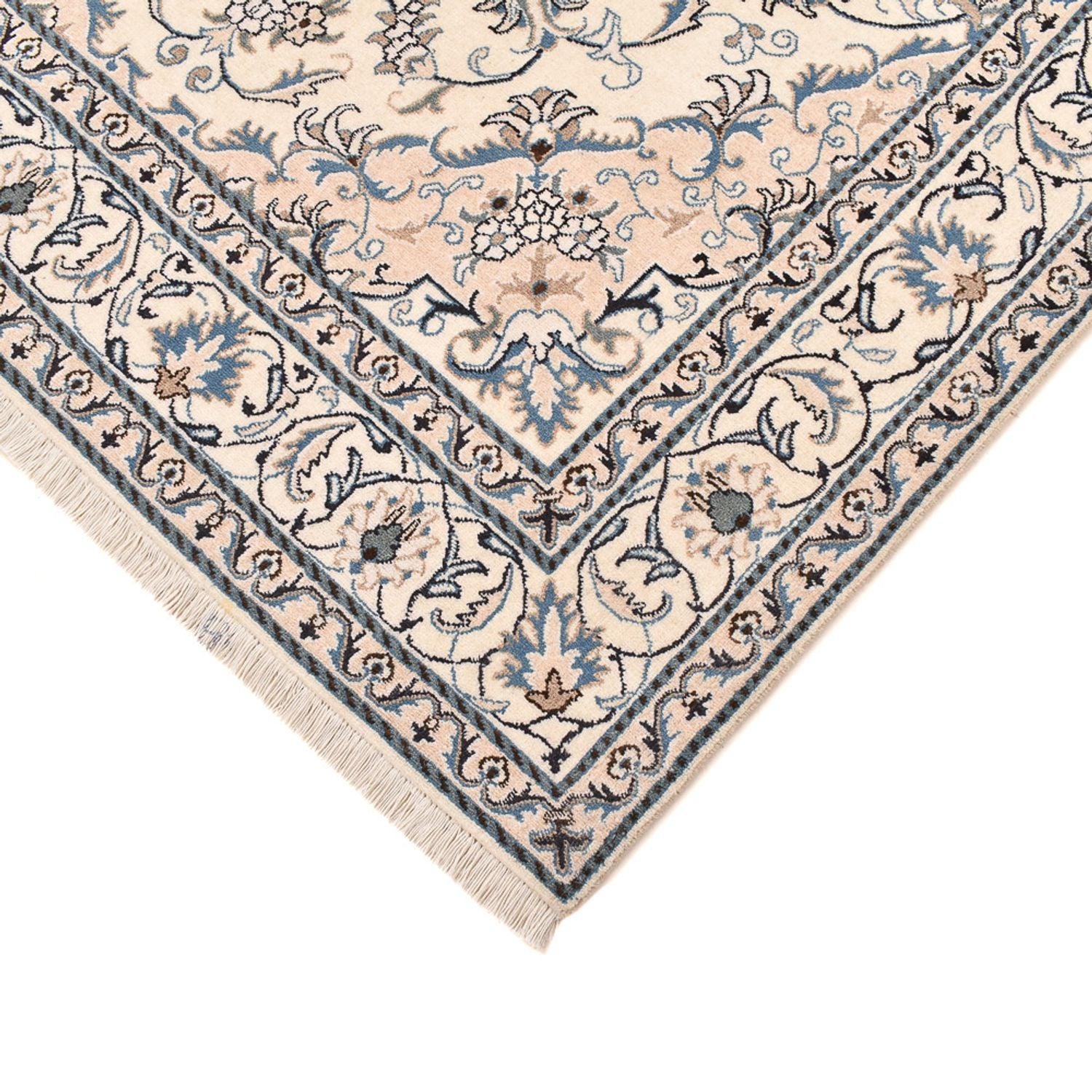 Alfombra persa - Nain - 241 x 164 cm - beige claro