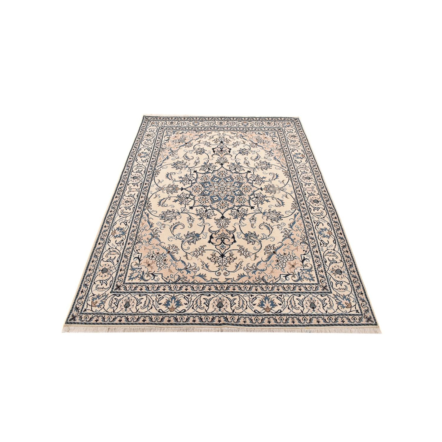 Alfombra persa - Nain - 241 x 164 cm - beige claro