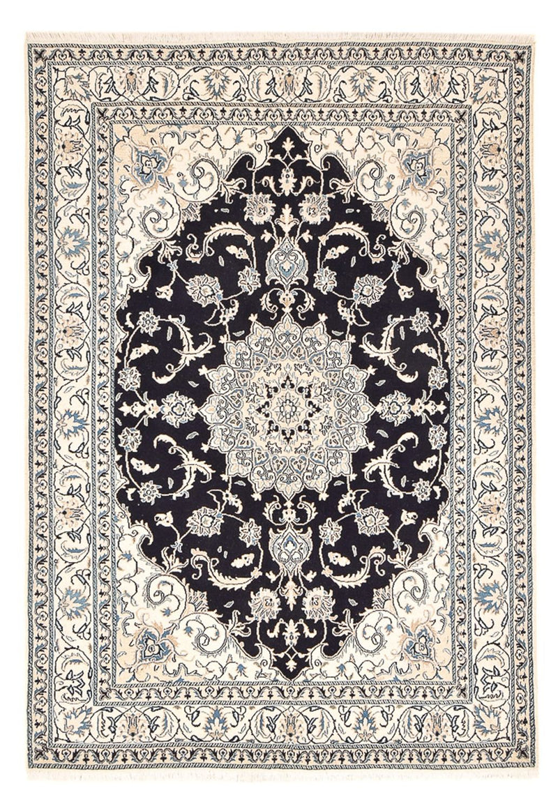 Alfombra persa - Nain - 245 x 166 cm - azul oscuro
