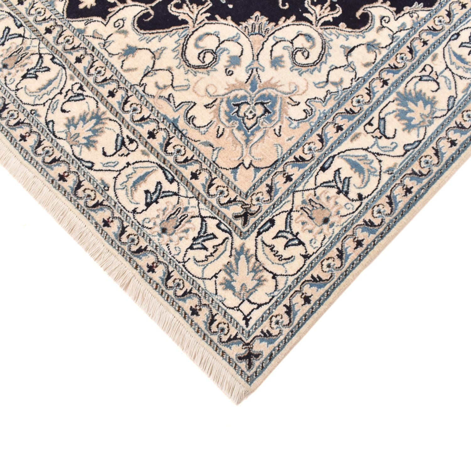 Alfombra persa - Nain - 245 x 166 cm - azul oscuro