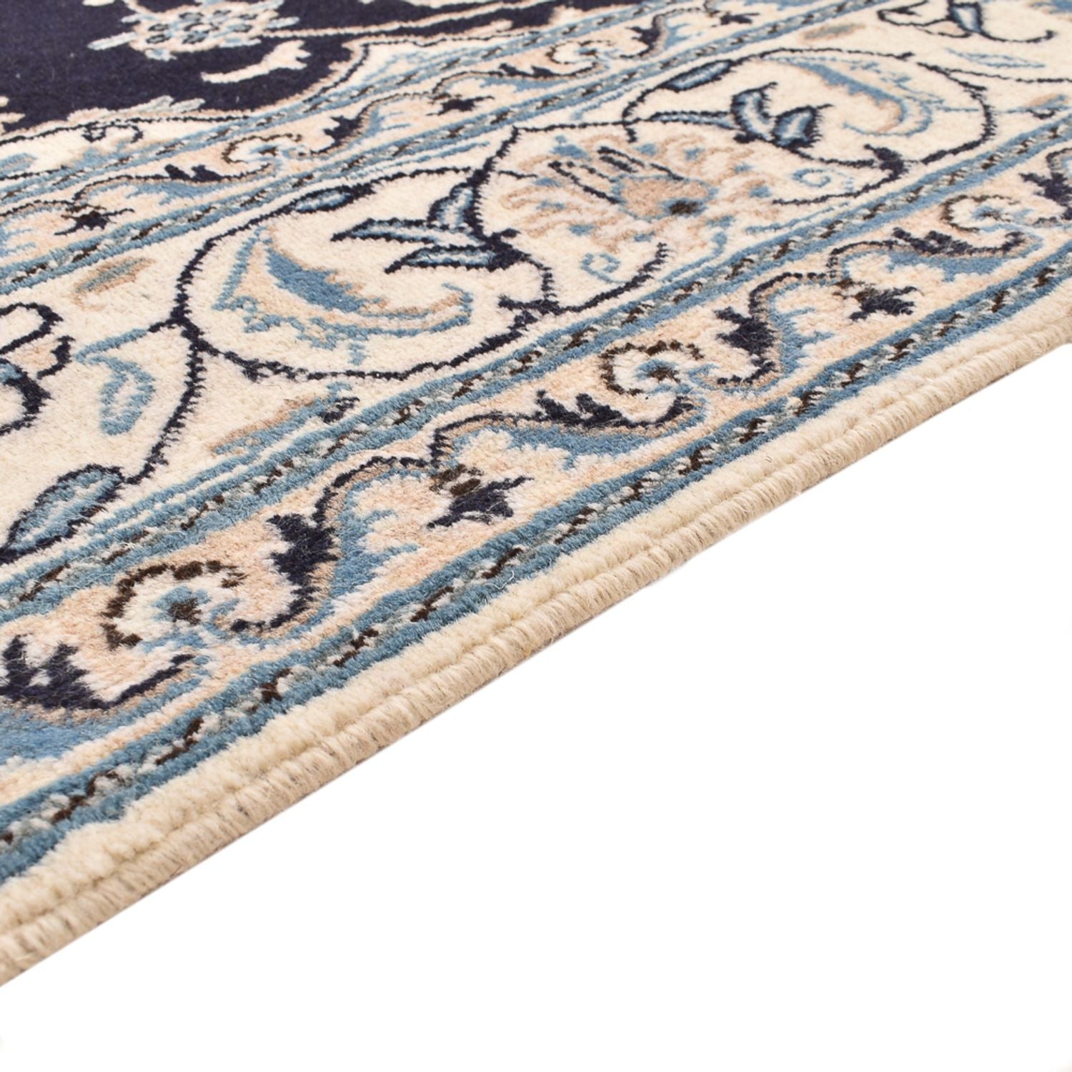 Alfombra persa - Nain - 245 x 166 cm - azul oscuro