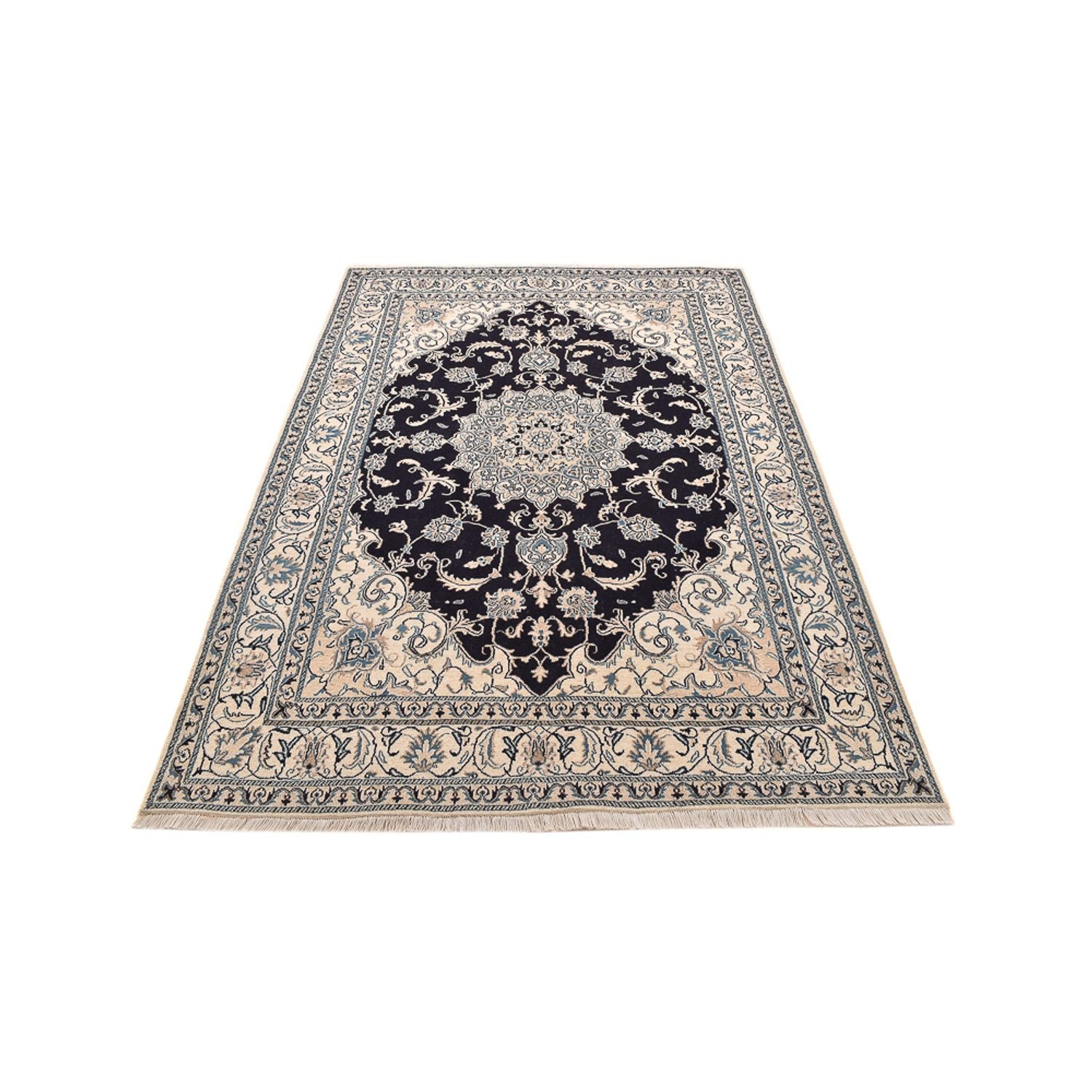 Alfombra persa - Nain - 245 x 166 cm - azul oscuro
