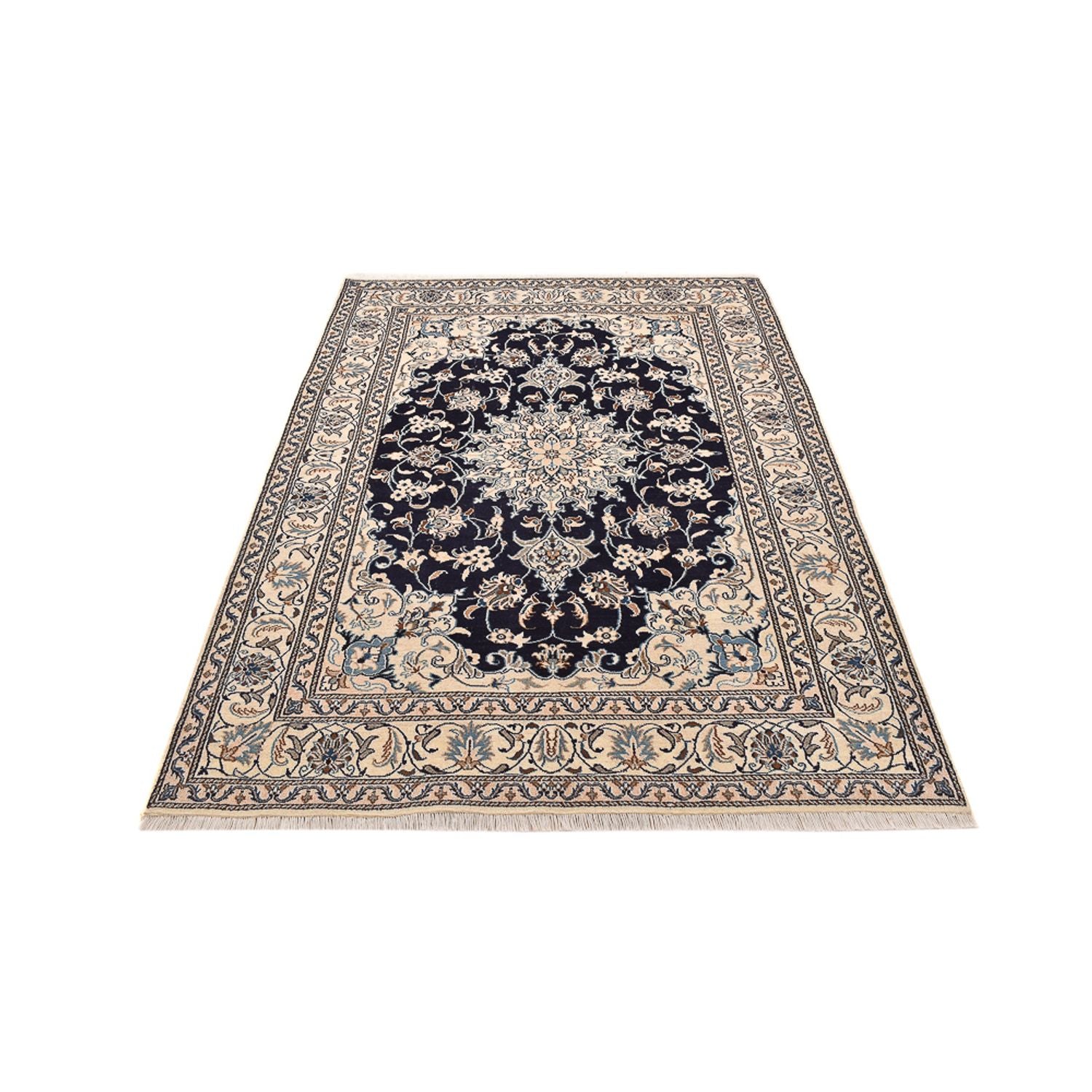 Alfombra persa - Nain - 237 x 165 cm - azul oscuro
