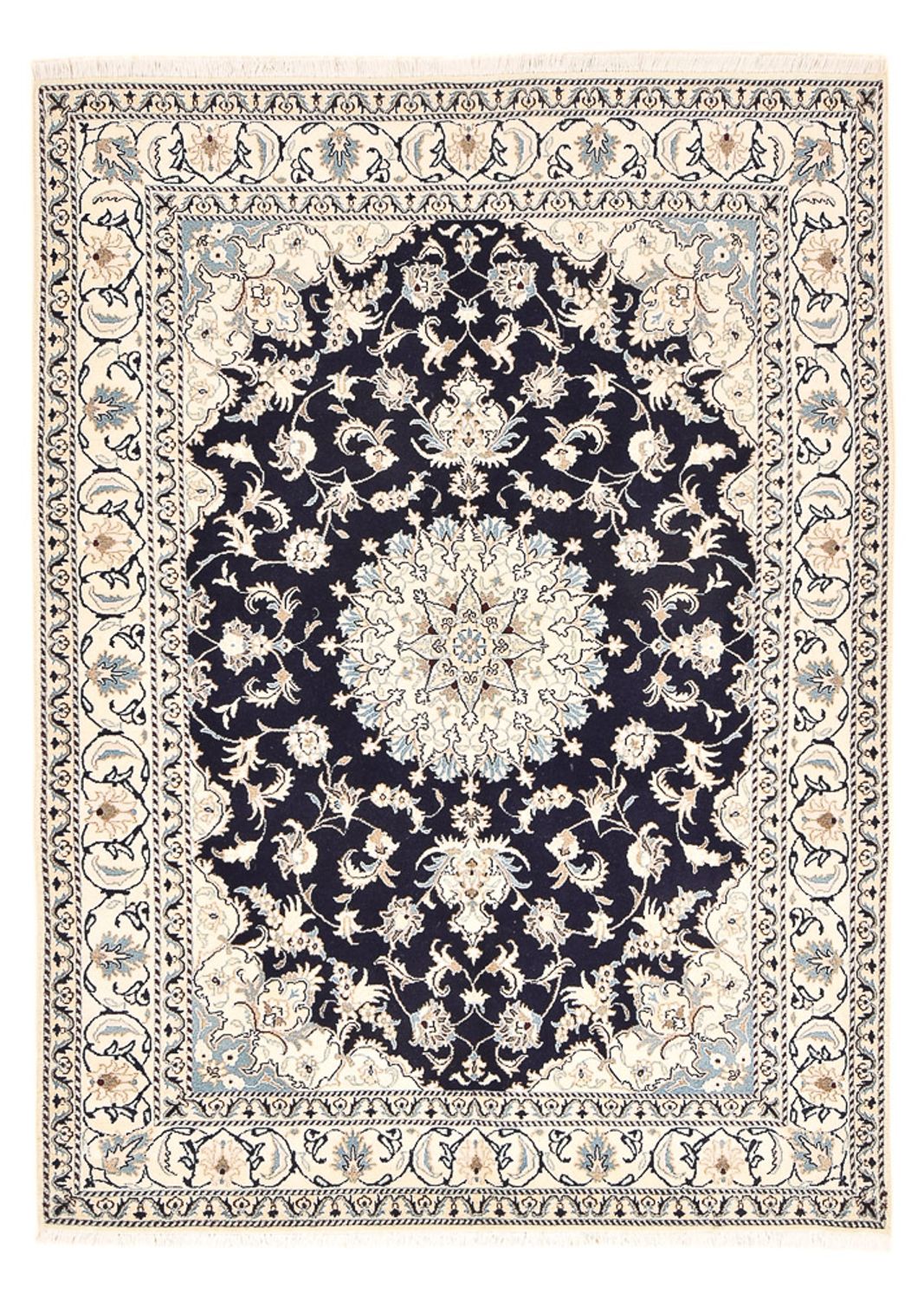 Alfombra persa - Nain - 237 x 169 cm - azul oscuro