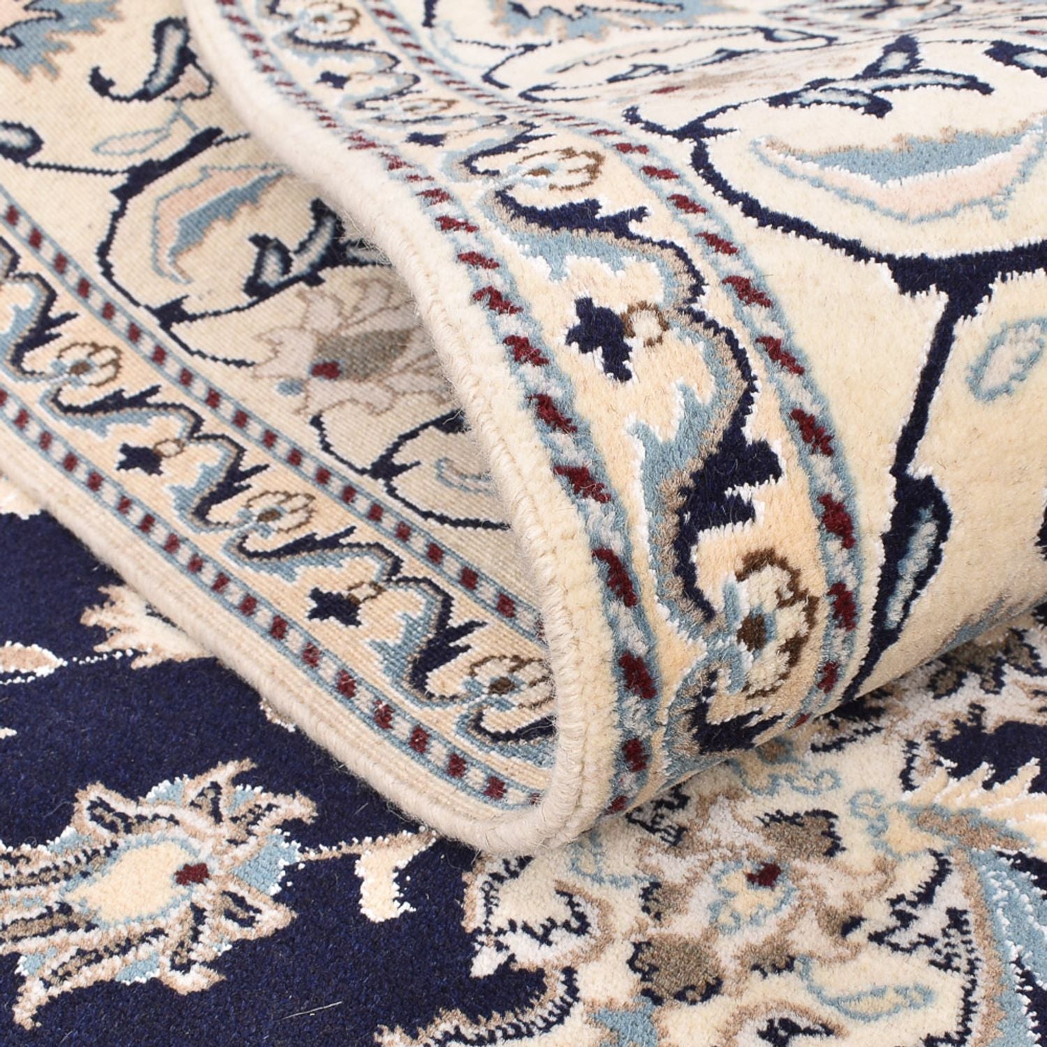 Alfombra persa - Nain - 237 x 169 cm - azul oscuro