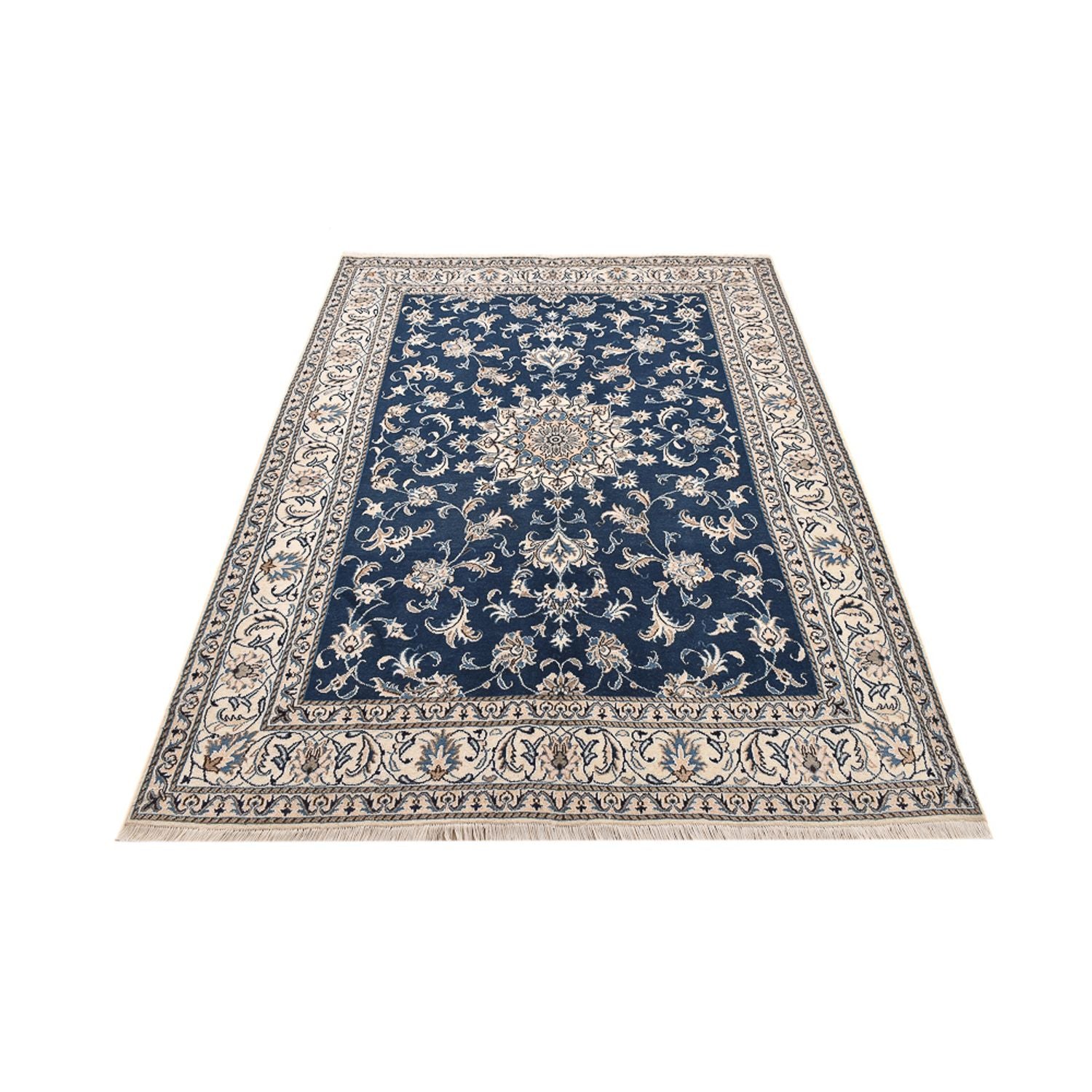 Alfombra persa - Nain - 247 x 167 cm - azul oscuro