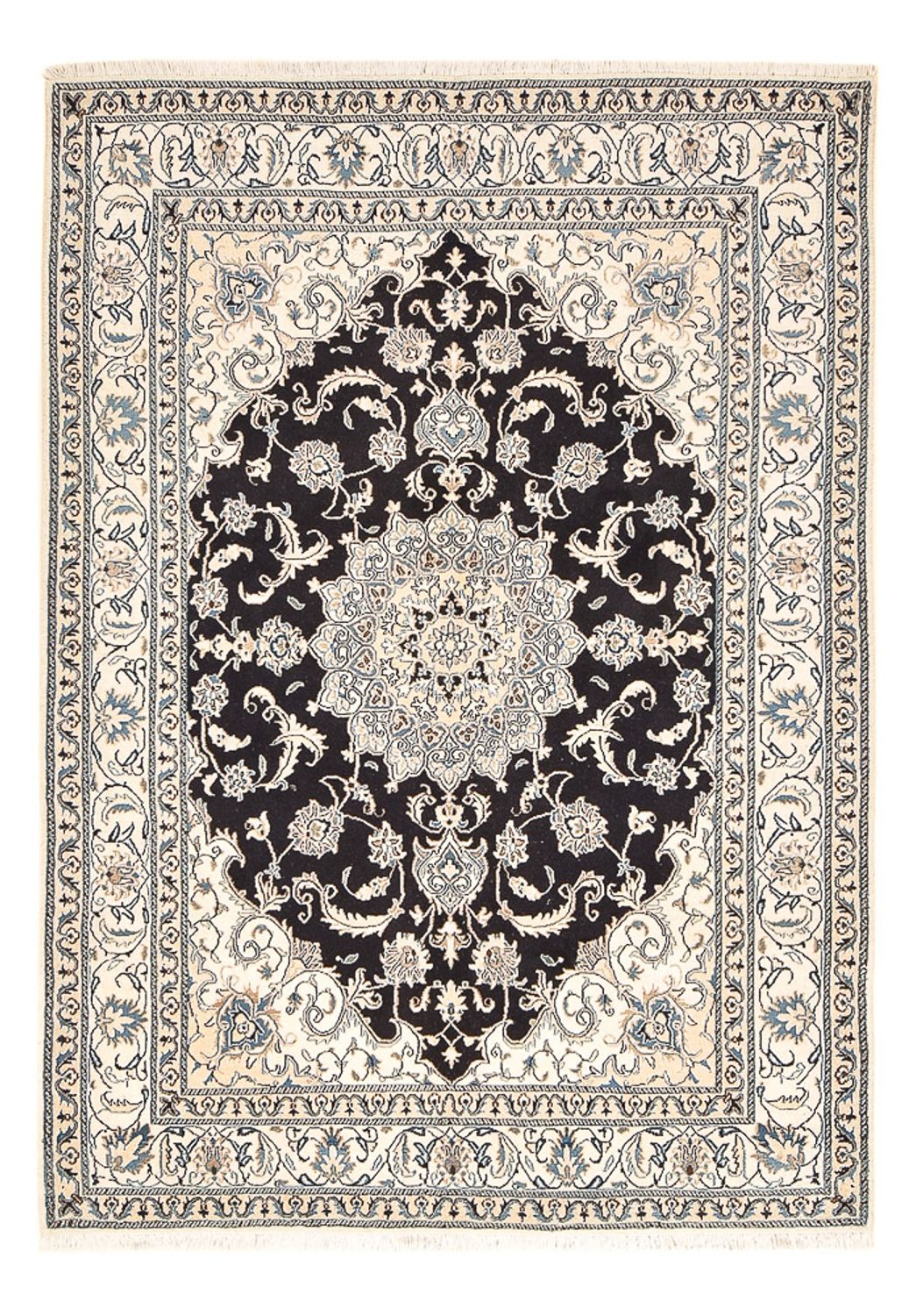 Alfombra persa - Nain - 240 x 165 cm - azul oscuro