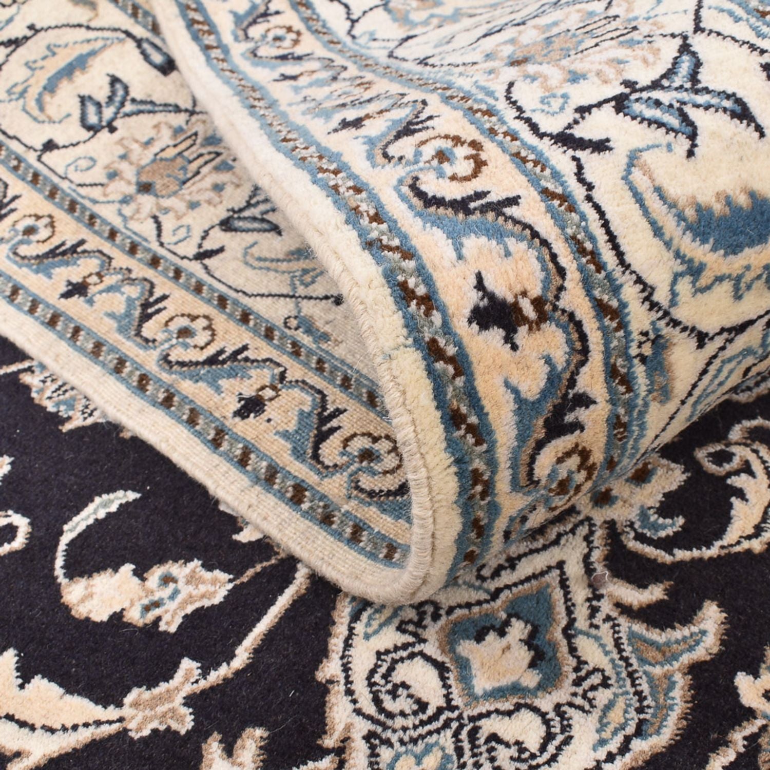 Alfombra persa - Nain - 240 x 165 cm - azul oscuro
