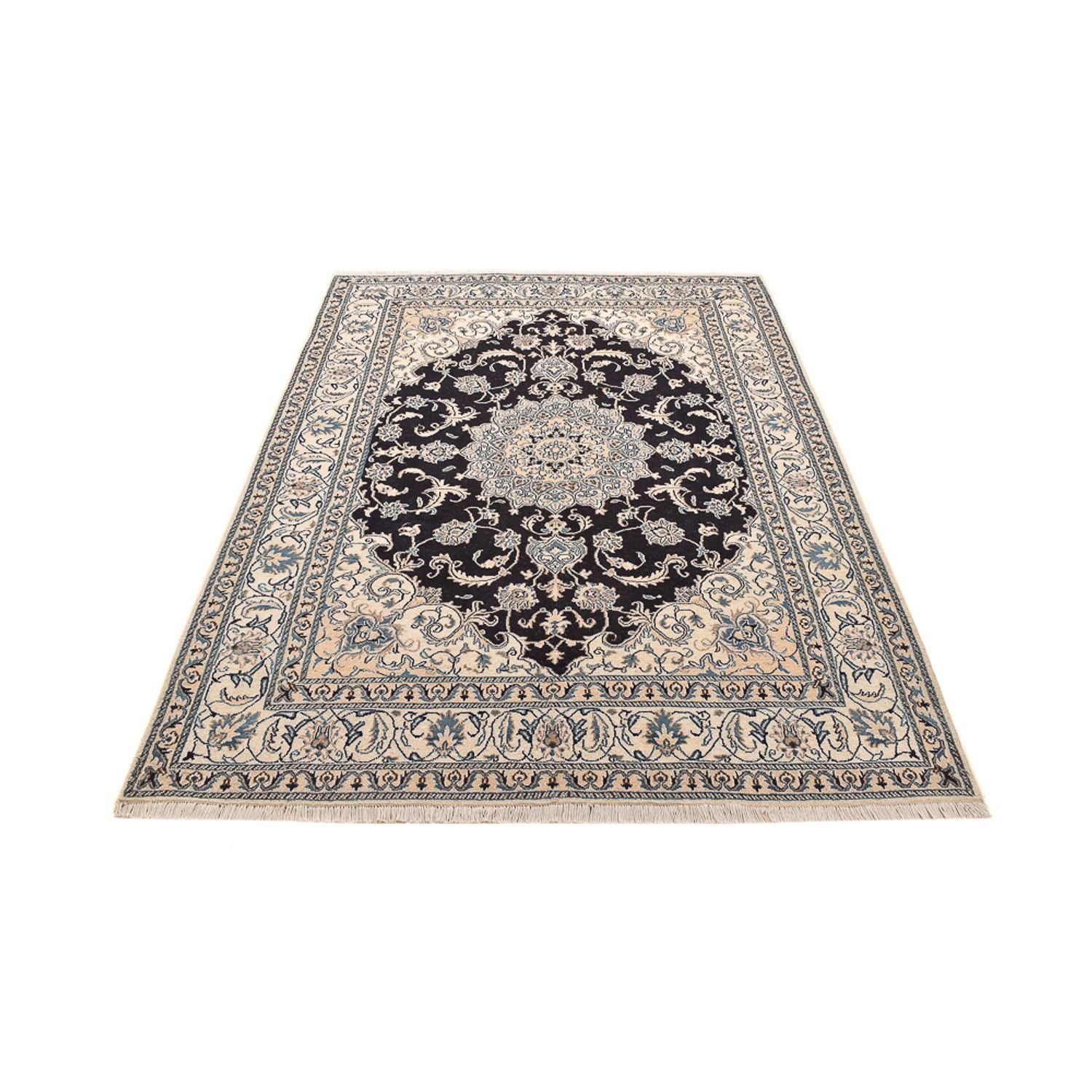 Alfombra persa - Nain - 240 x 165 cm - azul oscuro