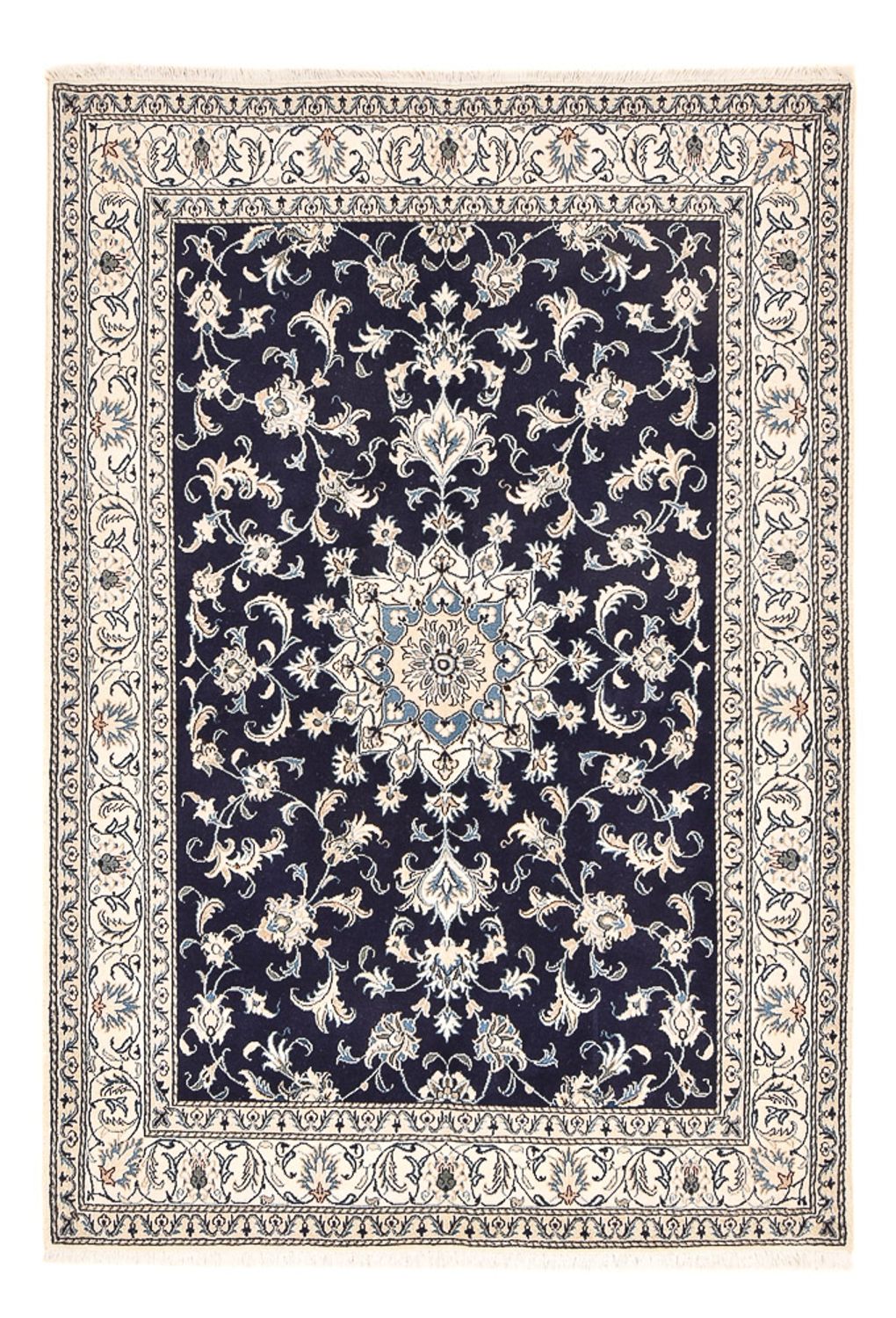 Alfombra persa - Nain - 245 x 167 cm - azul oscuro
