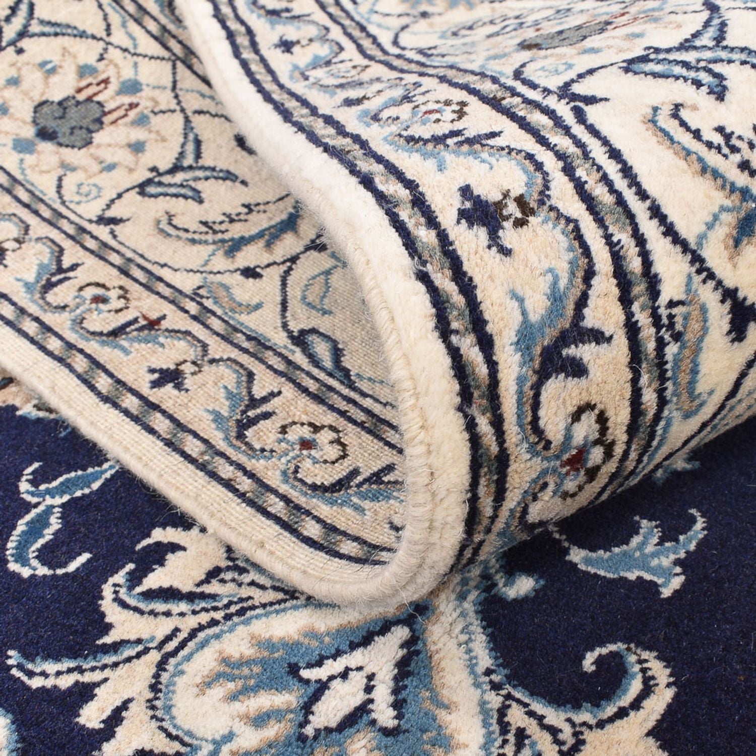 Alfombra persa - Nain - 245 x 167 cm - azul oscuro