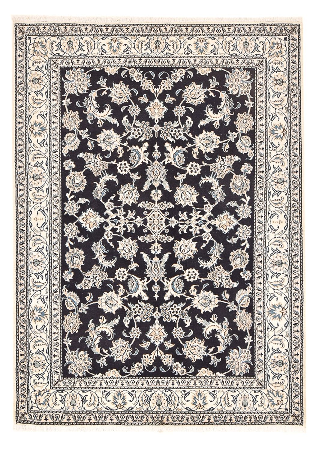 Alfombra persa - Nain - 242 x 165 cm - azul oscuro