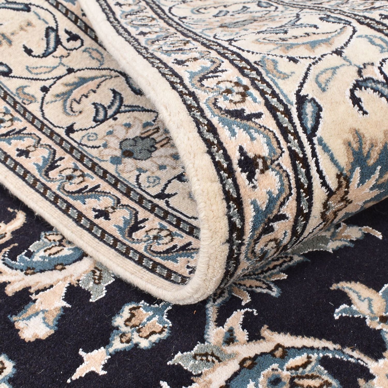 Alfombra persa - Nain - 242 x 165 cm - azul oscuro