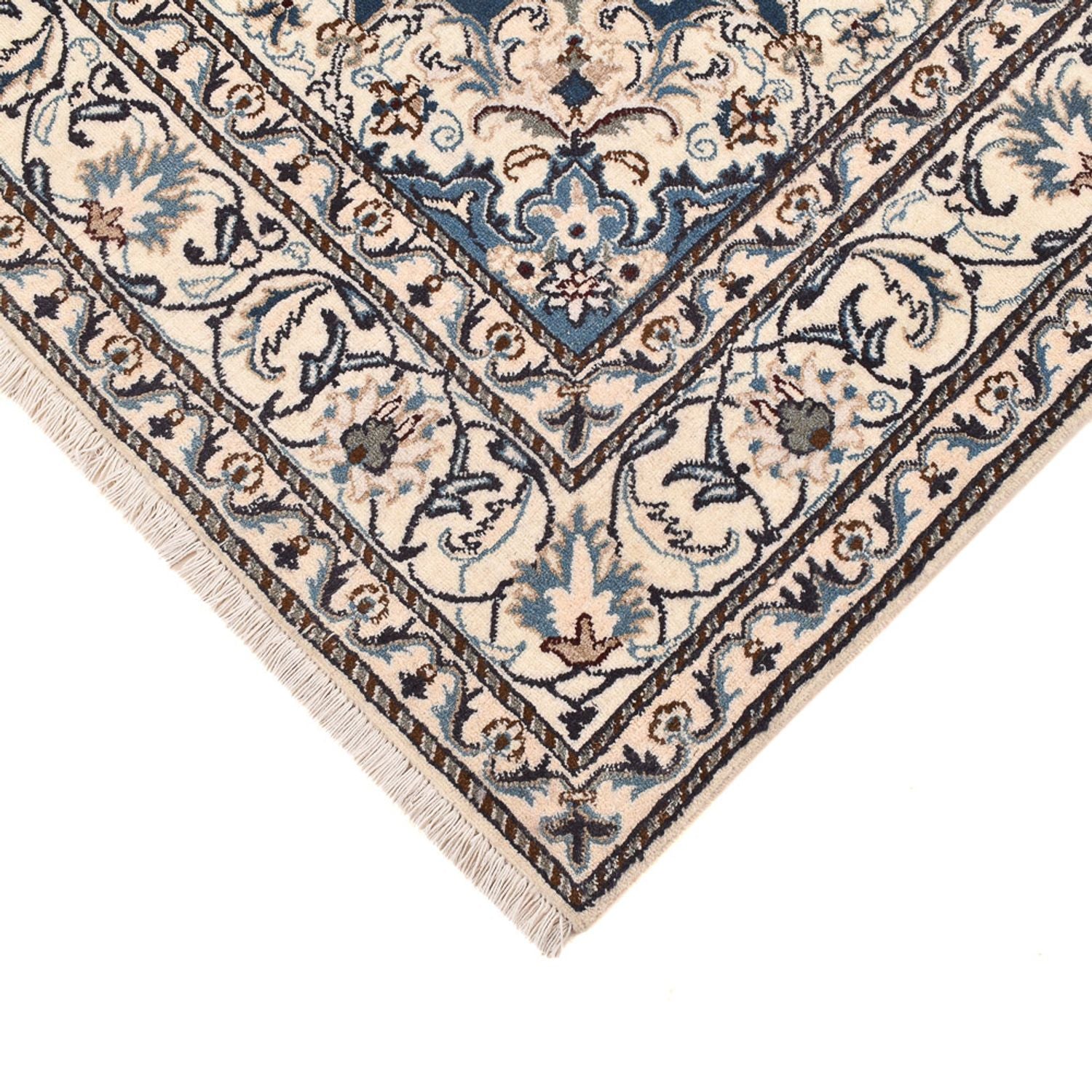 Alfombra persa - Nain - 233 x 168 cm - azul claro