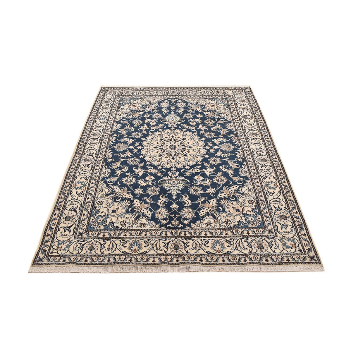 Alfombra persa - Nain - 233 x 168 cm - azul claro