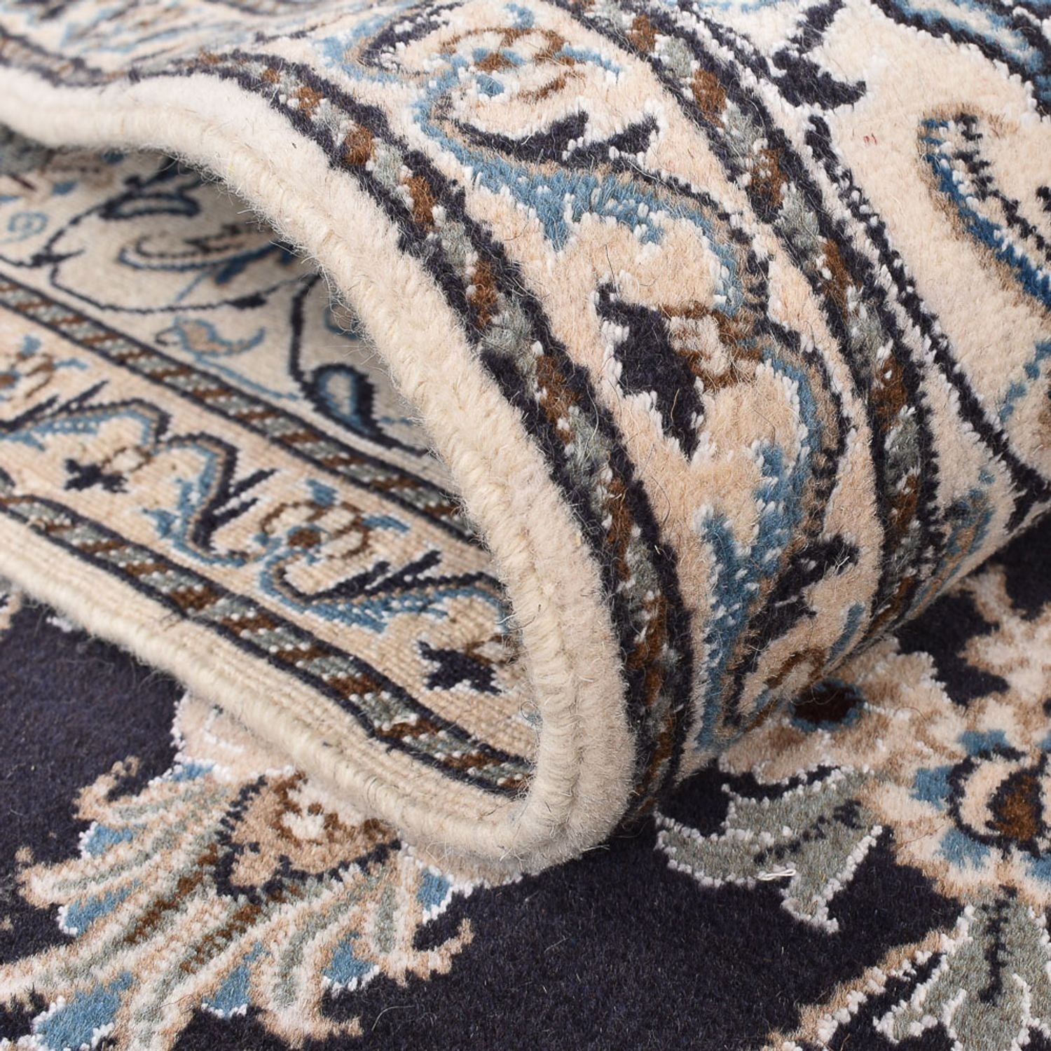Alfombra persa - Nain - 238 x 161 cm - azul oscuro