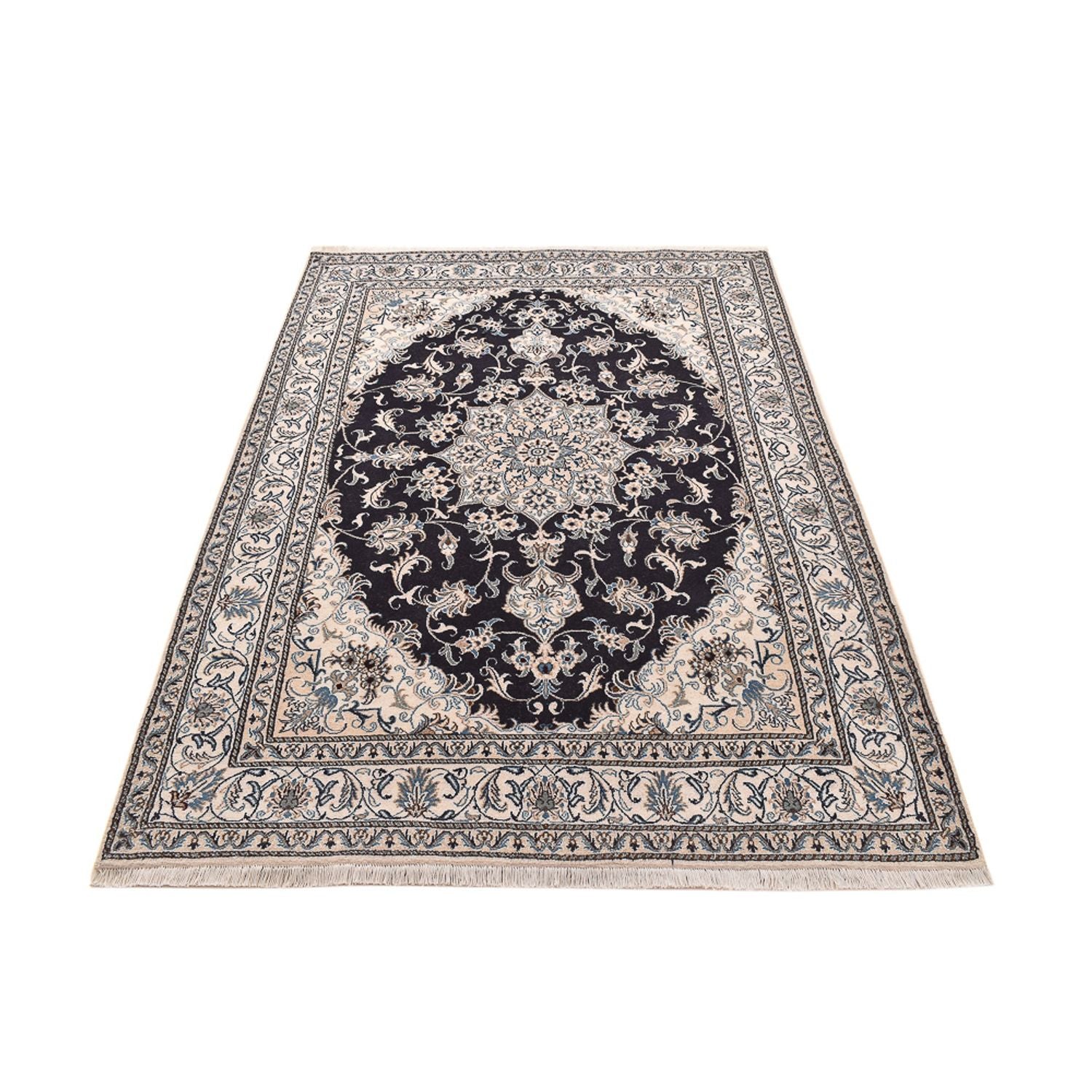 Alfombra persa - Nain - 238 x 161 cm - azul oscuro