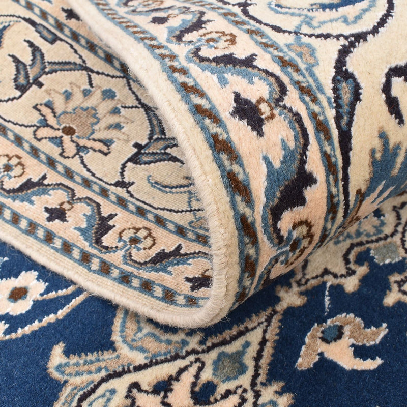 Alfombra persa - Nain - 208 x 149 cm - azul oscuro