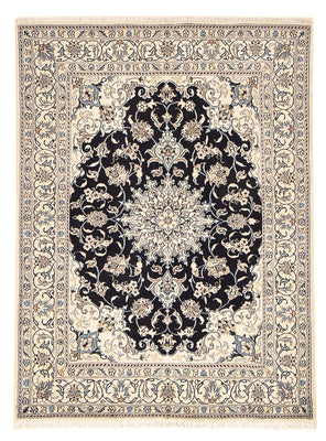 Alfombra persa - Nain - 199 x 145 cm - azul oscuro