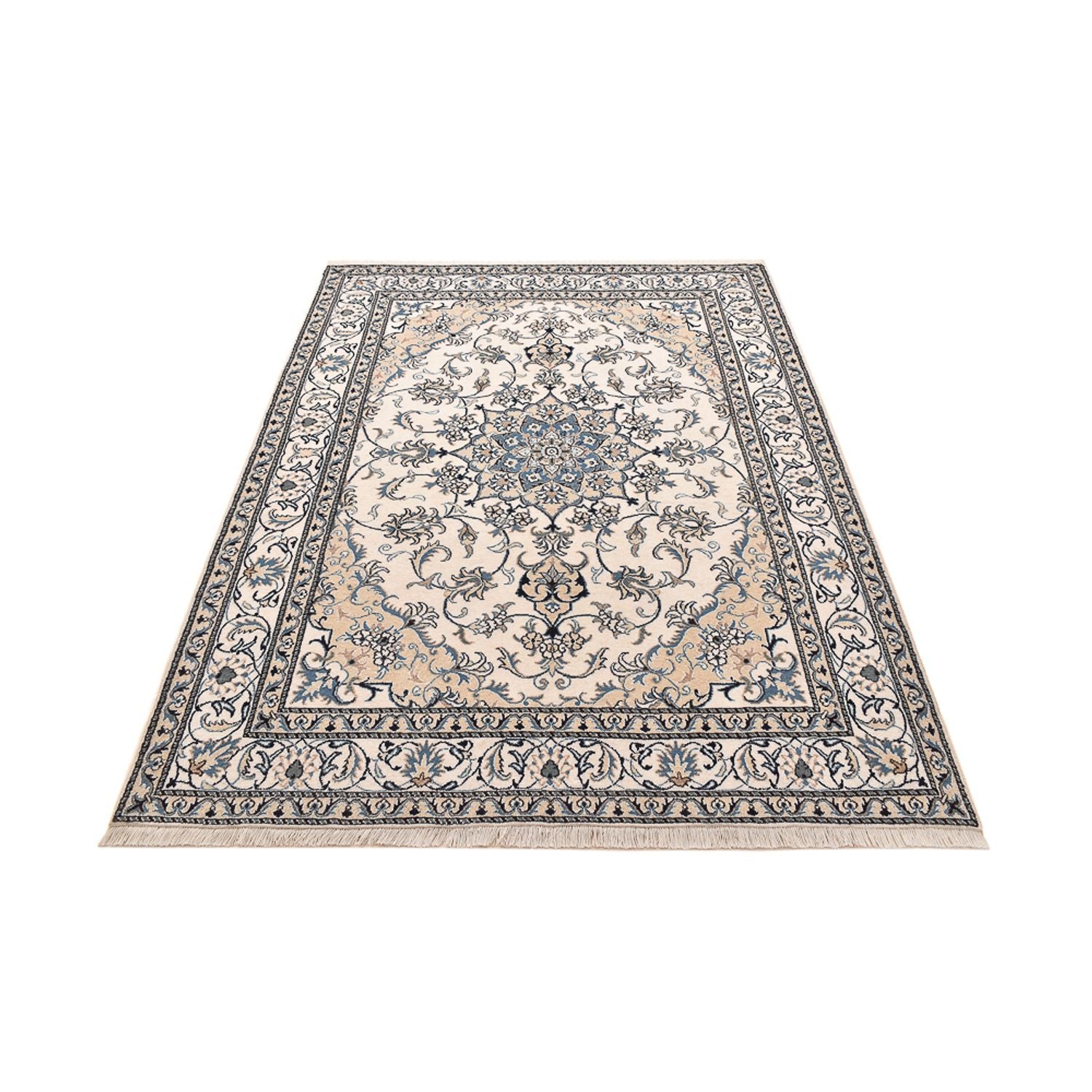 Alfombra persa - Nain - 239 x 171 cm - beige claro