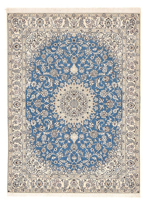 Alfombra Persa - Nain - Real - 201 x 149 cm - azul claro